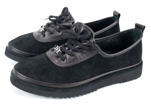 Дамски обувки големи размери Linea Forma в черен цвят