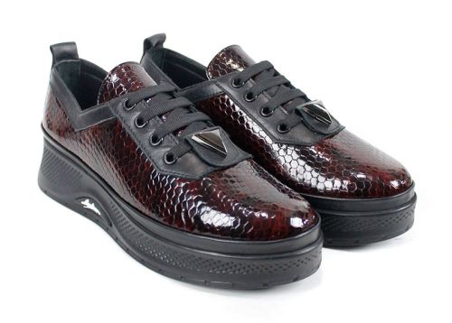 Дамски обувки Scala Moda бордо ежедневни