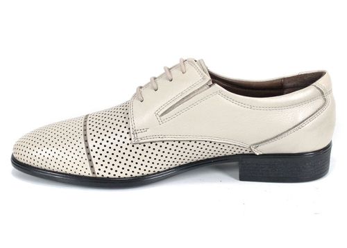 Мъжки официални обувки Vittorio Linea от естествена кожа, бежови, с перфорация