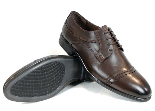 Мъжки официални обувки Marco Stilé от естествена кожа в кафяв цвят