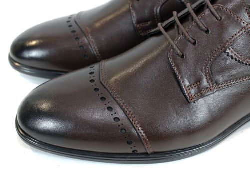 Мъжки официални обувки Marco Stilé от естествена кожа в кафяв цвят