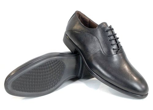 Мъжки официални обувки Enzo Classa от естествена кожа в черен цвят