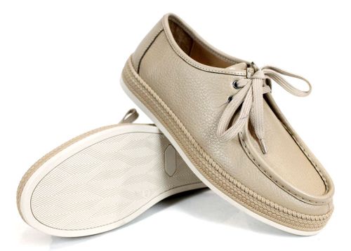 Мъжки мокасини City Mark от естествена кожа в бежов цвят