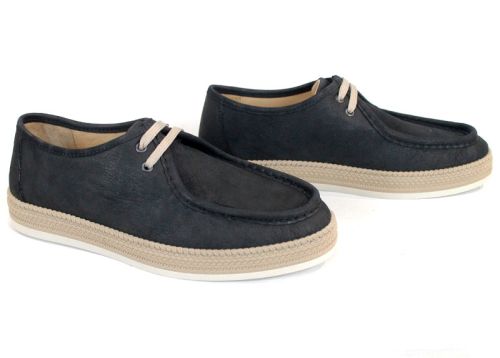 Мъжки мокасини City Mark от естествен набук в черен цвят