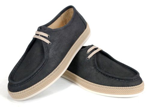 Мъжки мокасини City Mark от естествен набук в черен цвят