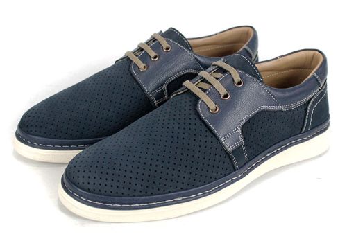 Мъжки летни обувки Forma Lite от естествен набук и кожа в тъмносин цвят