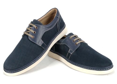 Мъжки летни обувки Forma Lite от естествен набук и кожа в тъмносин цвят