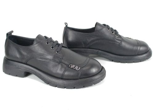 Дамски ежедневни обувки Alma Walk от естествена кожа в черен цвят