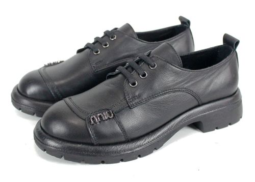 Дамски ежедневни обувки Alma Walk от естествена кожа в черен цвят