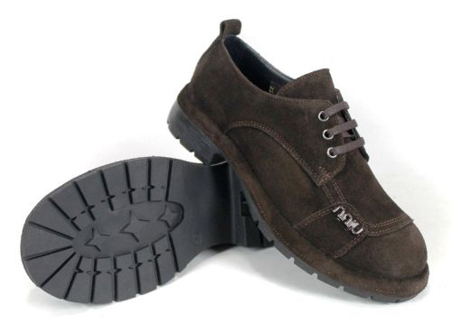 Дамски обувки Alma Walk от естествен тъмно кафяв велур с олекотено ходило