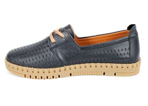 Дамски летни обувки Metro Walk от естествена кожа с перфорация и шито каучуково ходило