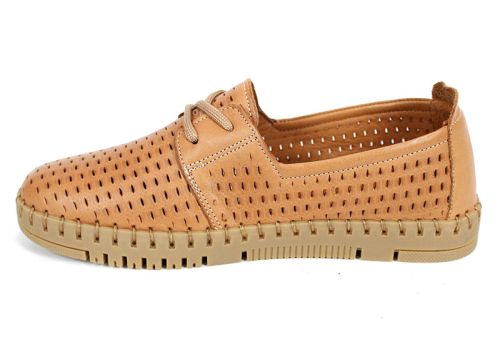 Metro Walk – дамски ежедневни летни обувки от естествена кожа, светло кафяви