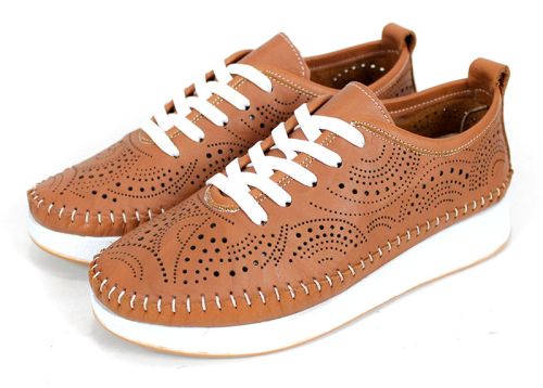 Luna Soft – летни дамски обувки от естествена кожа в светло кафяво