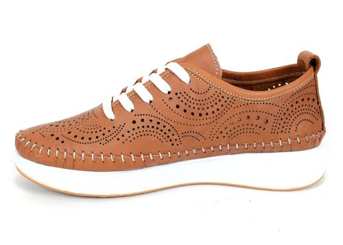 Luna Soft – летни дамски обувки от естествена кожа в светло кафяво