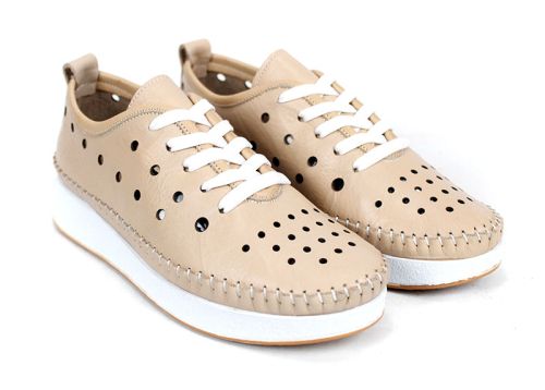 Elia Move – дамски летни обувки от естествена кожа в бежов нюанс