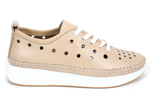 Elia Move – дамски летни обувки от естествена кожа в бежов нюанс