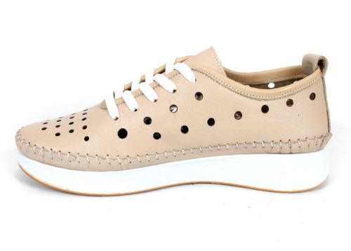 Elia Move – дамски летни обувки от естествена кожа в бежов нюанс