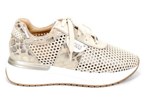 Soft Edge – дамски сникърси в бежово от естествена кожа с перфорация