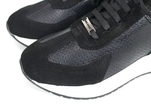 Alba Step – дамски сникърси от естествена кожа и велур в черно