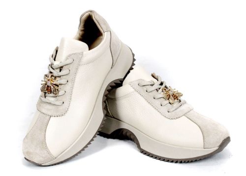 Елегантни дамски сникърси Breeze Line – естествена кожа и велур