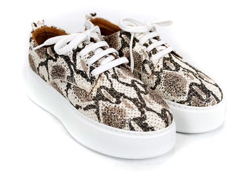 Solea Day – дамски летни обувки от естествена кожа със змийски принт