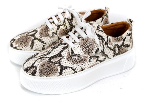 Solea Day – дамски летни обувки от естествена кожа със змийски принт