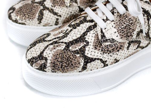 Solea Day – дамски летни обувки от естествена кожа със змийски принт