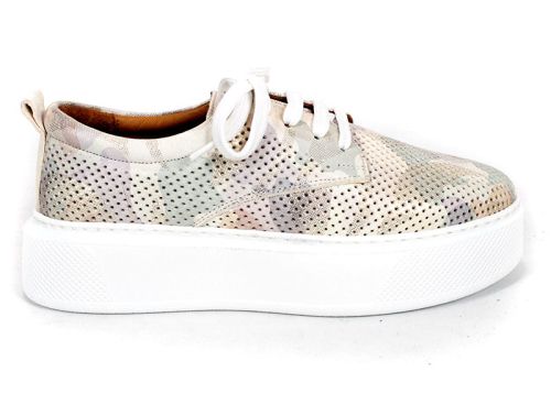 Aira Calm – дамски летни обувки от естествена кожа с бежов камуфлаж