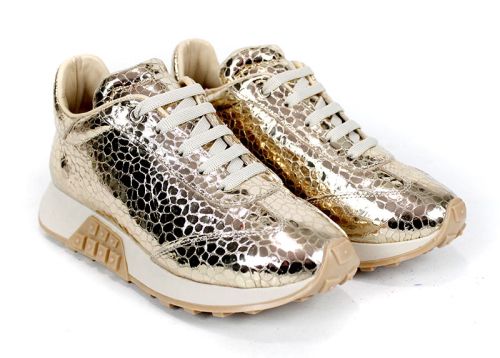 Sunny Pace – дамски сникърси от естествена кожа в златисто