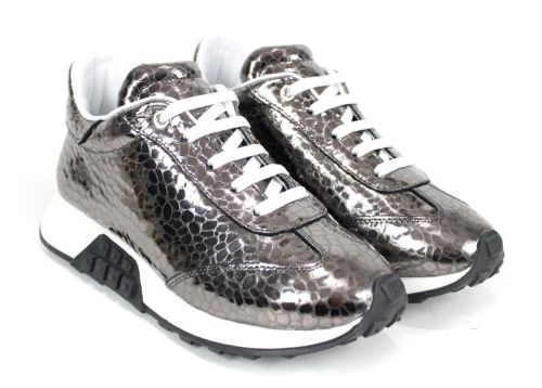 Sunny Pace – дамски сникърси от естествена кожа в платинено