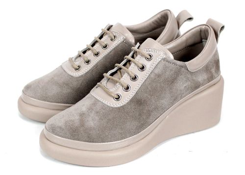 Дамски меки обувки Linea Ease от естествен визон велур и кожа