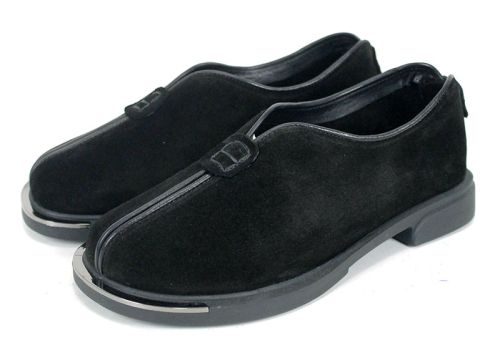  дамски меки обувки от черен велур - модел Elara Style