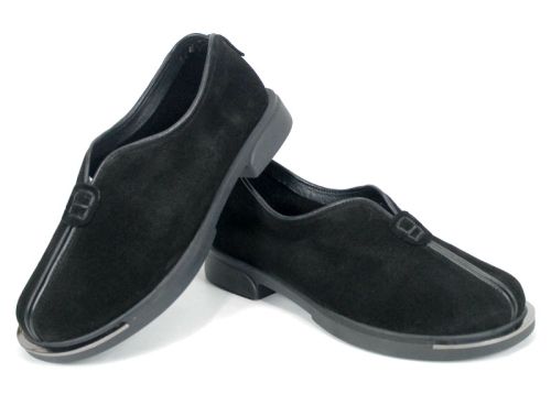 Elara Style модерни дамски обувки от черен велур с кожена стелка