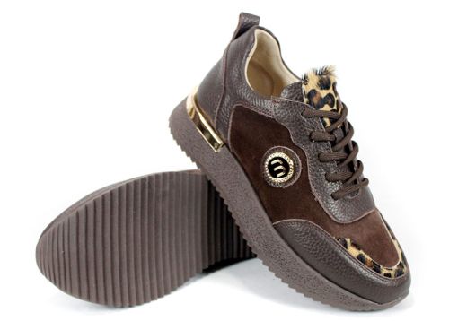 дамски модни сникърси Vela Form с леопардови елементи