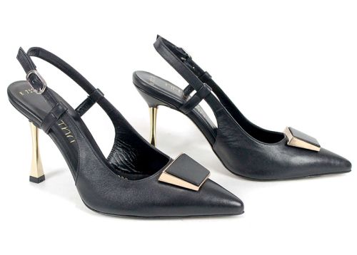 дамски елегантни сандали Velora Muse черни естествена кожа