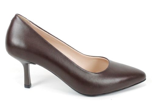 Дамски стилето обувки Orlena Vivo от естествена кожа в тъмно кафяв цвят