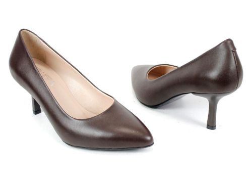 Orlena Vivo – дамски стилето обувки от естествена кожа в тъмно кафяво
