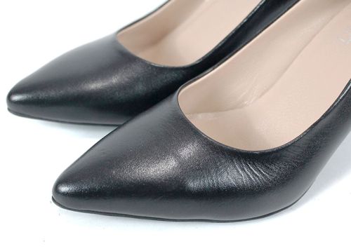 Marena Lumo – дамски стилето обувки от естествена кожа в черно с ток 8 см