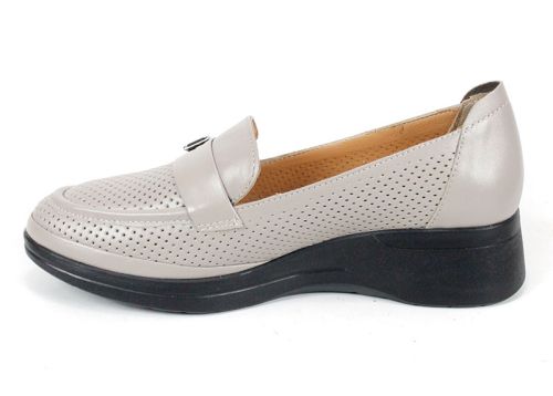 Eloria Form – pantofi dama din piele naturala perforata in nuanta vizon