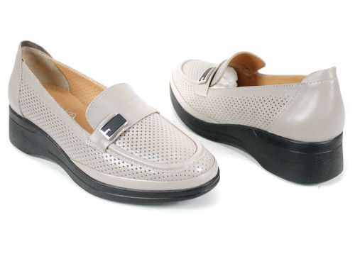 pantofi dama piele naturala vizon comozi perforati