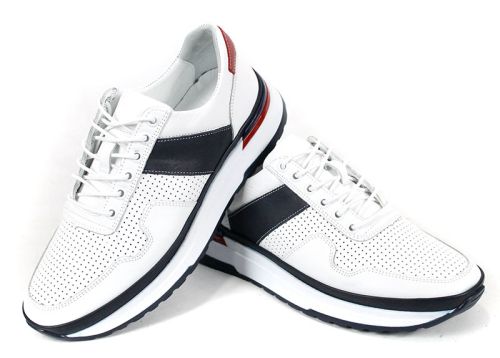 ежедневни мъжки обувки перфорирани бели