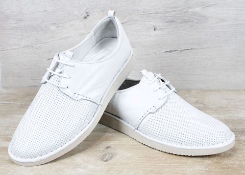 перфорирани мъжки обувки бели ежедневни
