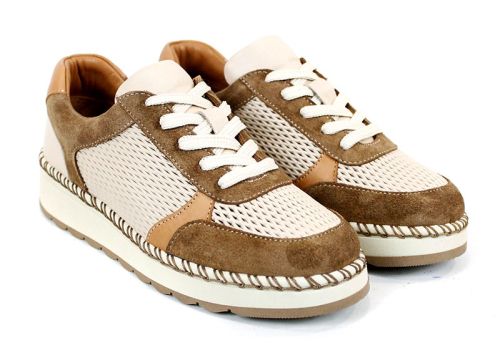 Pantofi Mirela Vento – eleganță naturală în bej și maro deschis