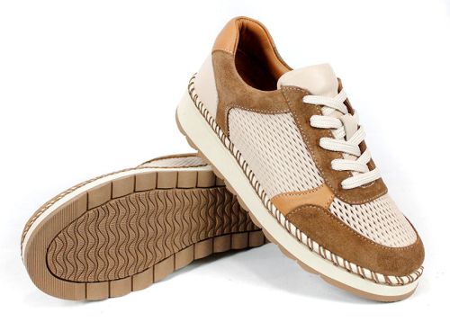 Pantofi Mirela Vento – eleganță naturală în bej și maro deschis