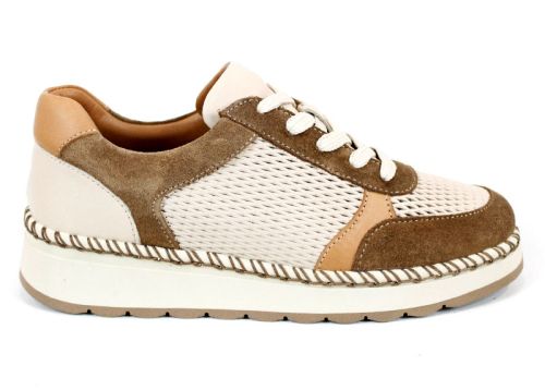 Pantofi Mirela Vento – eleganță naturală în bej și maro deschis