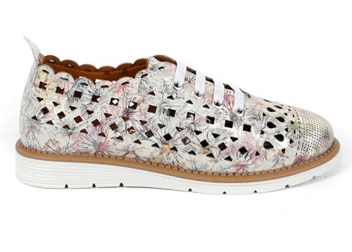 Pantofi de vara moi de dama din piele naturala de culoare gri deschis - Model Agora.