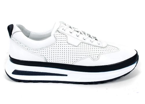 Urban Poise – мъжки летни обувки спортен стил от естествена кожа в бяло