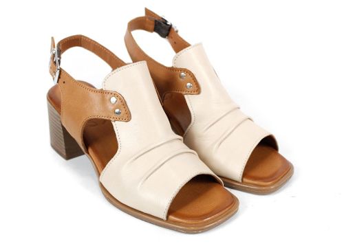 Belle Allure – дамски сандали от естествена кожа в бежово и светло кафяво