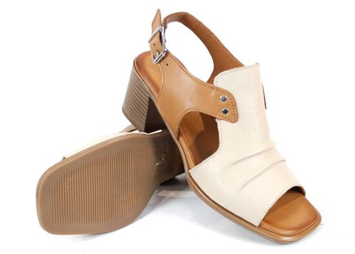 Belle Allure – дамски сандали от естествена кожа в бежово и светло кафяво