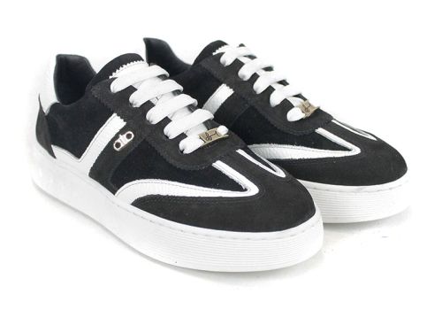 Dorelle Vita – дамски сникърси от естествен велур в черно с бели акценти